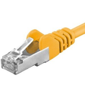 Premiumcord Patch kabel CAT 6a S-FTP, RJ45-RJ45, AWG 26/7 0,25m žlutá; sp6asftp002Y
