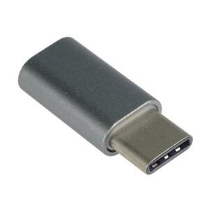 PremiumCord Adaptér USB 3.1 konektor C/male - USB 2.0  Micro-B/female, kovově šedý; kur31-04