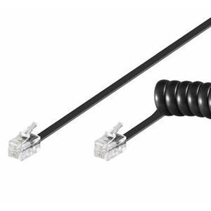 PremiumCord Kabel telefonní sluchátkový kroucený 4 žíly 2m - černý; tk4rs-02b