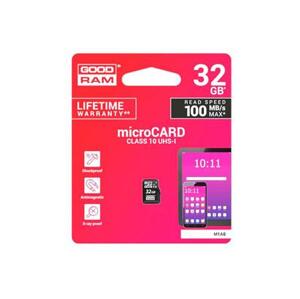 GoodRam microSDHC karta 32GB M1A0 (R:100/W:10 MB/s), UHS-I Class 10, U1; M1A0-0320R12