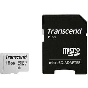 Transcend MicroSDHC karta 16GB 300S, UHS-I U1 + adaptér; TS16GUSD300S-A