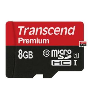 Transcend MicroSDHC karta 8GB Premium, Class 10 UHS-I 300x, bez adaptéru; TS8GUSDCU1
