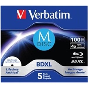 Verbatim MDisc BDXL (5-pack)Jewel/4x/100GB 43834; 43834