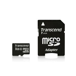 Transcend 8GB Class 10 + adaptér; TS8GUSDHC10