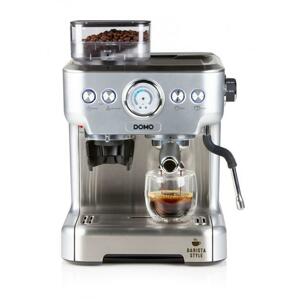 DOMO - Pákové espresso 20bar, nerez, s mlýnkem a tlakoměrem; DO725K
