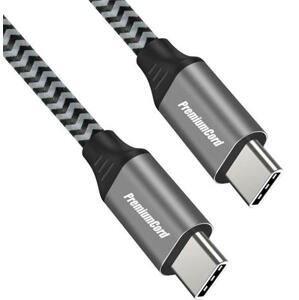 PremiumCord Kabel USB-C M/M, 100W 20V/5A 480Mbps bavlněný oplet, 1m; ku31cw1