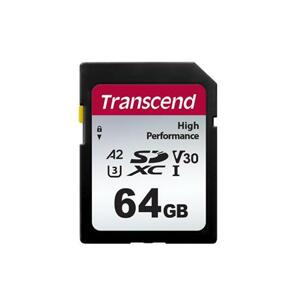 Transcend 64GB SDXC 330S UHS-I U3 V30 A2 paměťová karta, 100 MB/s R, 60 MB/s W; TS64GSDC330S