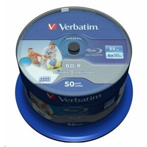 Verbatim Blu-ray BD-R SL 25 GB 50 ks, Printable; 43812