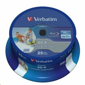 Verbatim BD-R SL 25GB 6x, printable, spindle, 25ks; 43811