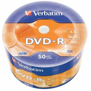 Verbatim DVD-R AZO 4,7GB, 16x, wrap 50 ks; 43788