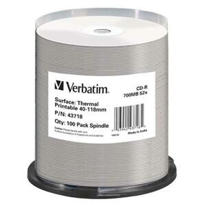 Verbatim CD-R, 43718, Thermal Surface For Rimage Prism, 100-pack, 700MB, 52x, cake box, pro archivaci dat; 43718