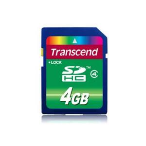 Transcend 4GB SDHC (Class 4)  paměťová karta, modrá/černá; TS4GSDHC4