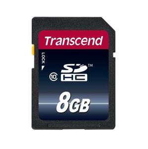 Transcend 8GB SDHC (Class 10) (Premium) paměťová karta; TS8GSDHC10