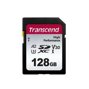 Transcend 128GB SDXC 330S UHS-I U3 V30 A2 paměťová karta, 100 MB/s R, 85 MB/s W; TS128GSDC330S