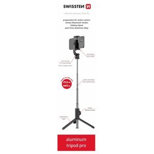 Swissten BT selfie stick, aluminium tripod PRO; 32000400
