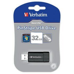 Verbatim USB Flash Disk Store 'n' Go PinStripe 32GB - Black 49317; 49317