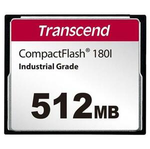 Transcend 512MB INDUSTRIAL TEMP CF180I CF CARD, (MLC) paměťová karta (SLC mode), 85MB/s R, 70MB/s W; TS512MCF180I