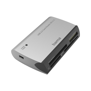 Hama USB čtečka karet All in One, USB-A 2.0, černo-stříbrná; 200129
