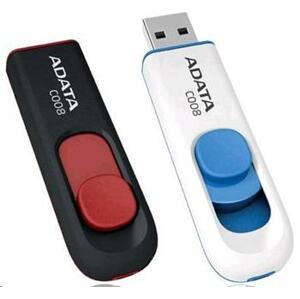 ADATA F C008 16GB - USB Flash Disk, černo červená; AC008-16G-RKD