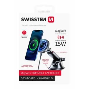Swissten magnetický držák do auta s bezdrátovým nabíjením 15W dashboard (MagSafe compatible); 65010610