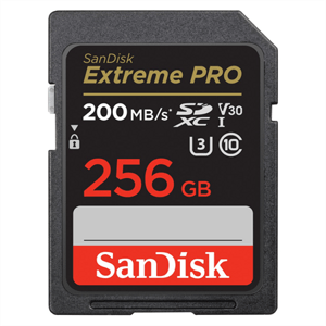 SanDisk Extreme PRO 256GB SDXC Memory Card 200MB/s and 140MB/s, UHS-I, Class 10, U3, V30; SDSDXXD-256G-GN4IN