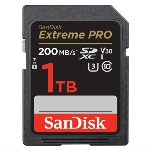 SanDisk Extreme PRO 1TB SDXC Memory Card 200MB/s and 140MB/s, UHS-I, Class 10, U3, V30; SDSDXXD-1T00-GN4IN