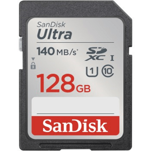 SanDisk Ultra 128 GB SDXC Memory Card 140 MB/s; SDSDUNB-128G-GN6IN