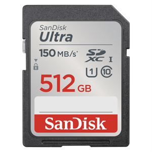 SanDisk Ultra 512 GB SDXC Memory Card 150 MB/s; SDSDUNC-512G-GN6IN