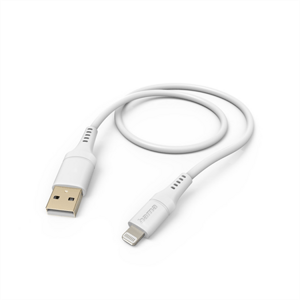 Hama MFi USB kabel pro Apple, USB-A Lightning , 1,5 m Flexible, silikonový, bílá; 201568