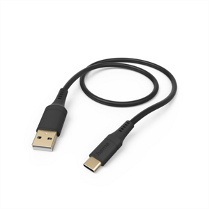 Hama kabel USB-C 2.0 typ A-C 1,5 m Flexible, silikonový, černá; 201570