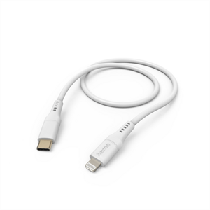 Hama MFi USB-C Lightning kabel pro Apple, 1,5 m Flexible, silikonový, bílá; 201574