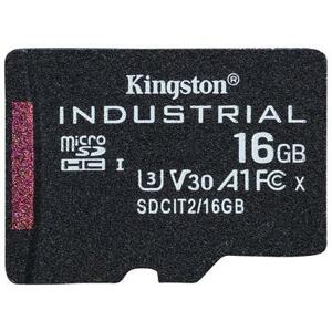 Kingston MicroSDHC karta 16GB Industrial C10 A1 pSLC Card Single Pack; SDCIT2/16GBSP