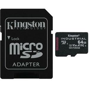 Kingston MicroSDXC karta 64GB microSDXC Industrial C10 A1 pSLC Card + SD Adapter; SDCIT2/64GB