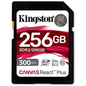 Kingston SDXC karta 256GB Canvas React Plus SDXC UHS-II 300R/260W U3 V90 for Full HD/4K/8K; SDR2/256GB