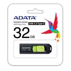 ADATA 32GB UC300 USB 3.2 černá zelená; ACHO-UC300-32G-RBK/GN