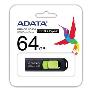 ADATA 64GB UC300 USB 3.2 černá zelená; ACHO-UC300-64G-RBK/GN