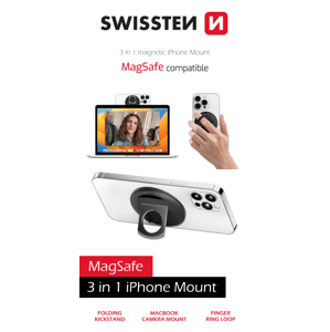 Swissten 3in1 MagStick iPhone mount black (kompatibilní s MagSafe); 26001000