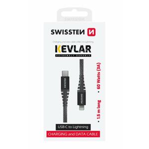 Swissten datový kabel kevlar USB-C / Lightning 1,5 M antracit; 71544010