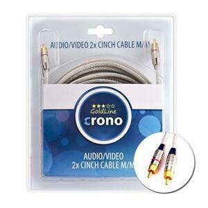 Crono kabel propojovací Cinch / Cinch - stereo, 2x Cinch (samec) / 2x Cinch (samec), vysoká kvalita, 3m; CR2RCA-3