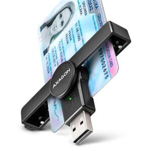Axagon CRE-SMPA, USB-A PocketReader čtečka kontaktních karet Smart card (eObčanka); CRE-SMPA
