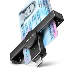 Axagon CRE-SMPC, USB-C PocketReader čtečka kontaktních karet Smart card (eObčanka); CRE-SMPC