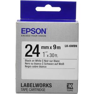 Epson Label Cartridge LK-6WBN, Black white 24mm; C53S656006