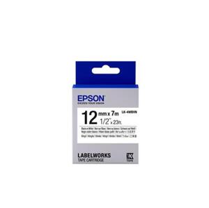 Epson Label Cartridge Vinyl LK-4WBVN Black White 12mm (7 metres); C53S654041