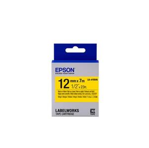 Epson Tape Cartridge LK-4YBVN Vinyl, Black Yellow 12mm 7m; C53S654042