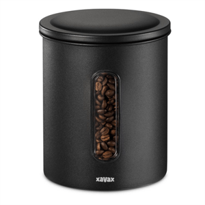 Xavax Barista dóza na 500 g zrnkové kávy nebo 700 g mleté kávy, vzduchotěsná, matná černá; 111275