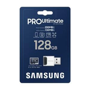 Samsung MicroSDXC 128GB PRO Ultimate + USB adaptér (2023); MB-MY128SB/WW