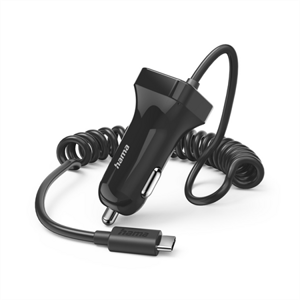 Hama nabíječka do vozidla s kabelem, USB-C, 2,4 A, 1 m; 201609