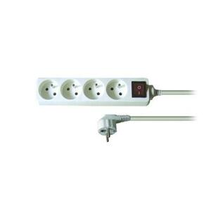Solight prodlužovací přívod, 4 zásuvky, bílý, vypínač, 3m; PP32